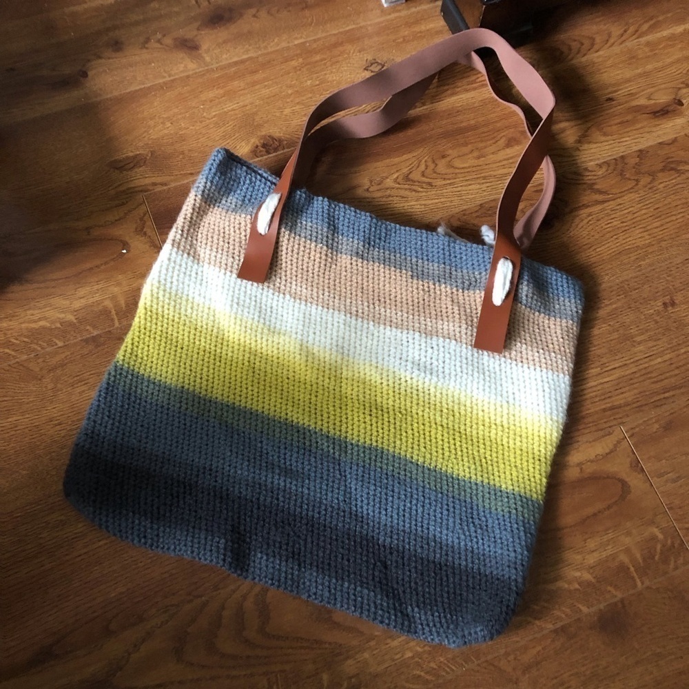 Handmade crochet market tote bag